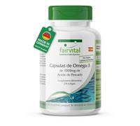 fairvital, cápsulas de omega 3 con 1000 mg de aceite de pescado, 270 cápsulas blandas, 3000 mg por cápsula, EPA y DHA + vitamina E, de calidad contrastada y alta dosis, fabricadas en Alemania