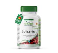 fairvital Cápsulas de schisandra, 90 cápsulas, 150mg de extracto de schisandra por cápsula, ALTA DOSIS, Wu Wei Zi (Schisandra chinensis), estandarizado al 9% de schisandrina, VEGANO