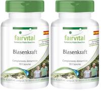 fairvital Cápsulas para la vejiga, 90 cápsulas, con semillas de calabaza, vara de oro, sumac, hipérico y vitamina E, ALTA DOSIS, VEGANO (Paquete de 2)
