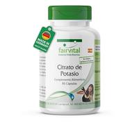 fairvital Citrato de potasio, 90 cápsulas, ALTA DOSIS, 300mg de potasio elemental por cápsula, VEGANO