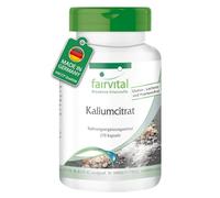 fairvital Citrato de potasio en cápsulas, ALTA DOSIS, 300mg de potasio por cápsula, VEGANO, Potassium Citrate, 270 cápsulas