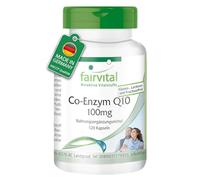 fairvital Coenzima Q10 100mg, 120 cápsulas, fáciles de tragar, ALTA DOSIS, cápsulas de CoQ10 ubiquinona, para 4 meses, VEGANAS
