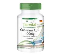 fairvital Coenzima Q10 100mg, 60 cápsulas, fáciles de tragar, ALTA DOSIS, cápsulas de CoQ10 ubiquinona, VEGANAS
