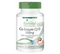 fairvital Coenzima Q10 200mg, 30 cápsulas, ALTA DOSIS, cápsulas de CoQ10 ubiquinona, VEGANO