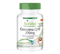 Fairvital | Coenzima Q10 200mg - VEGANA - CoQ10 Ubiquinona - Dosis elevada - 30 Cápsulas - Calidad Alemana