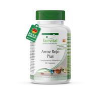 fairvital Complejo de arroz rojo, 90 cápsulas, ALTA DOSIS, con 2,94mg de monacolina K, cromo, extractos de alcachofa, schisandra, granada y soja, VEGANO