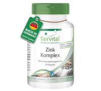 fairvital Complejo de zinc 25mg, 90 cápsulas, fáciles de tragar, picolinato de zinc, citrato de zinc y bisglicinato de zinc en dosis altas, vegano, fabricado en Alemania