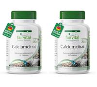 fairvital Comprimidos de citrato de calcio, 300mg de calcio, 90 comprimidos, ALTA DOSIS, VEGANOS, sustancia pura sin aditivos (Paquete de 2)