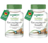 fairvital Cúrcuma, jengibre y boswellia con vitamina C, 90 cápsulas, veganas, con extracto de pimienta negra (Paquete de 2)