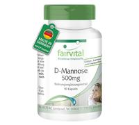 fairvital D-manosa 500mg, 90 cápsulas, fáciles de tragar, ALTA DOSIS, monosacárido natural
