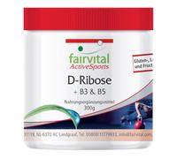 fairvital D-ribosa en polvo, con vitamina B3 (niacina) y B5 (ácido pantoténico), Active Sports, VEGANO, 300 g
