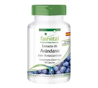 Fairvital | Extracto de Arándano 500mg con Antocianinas - Vaccinium myrtillus (Bilberry) - VEGANO - Dosis elevada - 25% de Antocianinas - 90 Cápsulas - Calidad Alemana