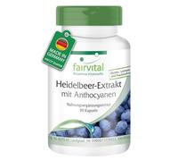 fairvital Extracto de arándano con antocianinas, 90 cápsulas, ALTA DOSIS, 25% de antocianinas, VEGANO