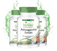 Fairvital | Extracto de Ashwagandha 500mg - Dosis elevada - VEGANO - 180 Cápsulas (60 x 3) - 5% de Withanólidos - Calidad Alemana