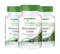 Fairvital | Extracto de Corteza de Pino - Pinus pinaster atlantica - VEGANO - 95% de proantocianidinas - Dosis elevada - 180 Cápsulas (60 Cápsulas x 3)- Calidad Alemana