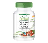 fairvital Extracto de guaraná 300mg, 90 comprimidos, 300mg de extracto de guaraná por comprimido, energizante, ALTA DOSIS, Paullinia cupana, VEGANO