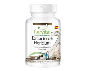 fairvital Extracto de Hericium 500mg, 90 cápsulas, fáciles de tragar, ALTA DOSIS, Hericium erinaceus (héricium), 30% de polisacáridos, VEGANO