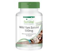 fairvital Extracto de ñame silvestre 500mg, 90 cápsulas, ALTA DOSIS, VEGANAS, estandarizadas al 20% de diosgenina