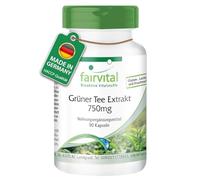 Fairvital | Extracto de Té Verde - 90 cápsulas - 1500mg Extracto de Té Verde por dosis diaria - 50% Polifenoles, 30% Catequinas, 15% EGCG, 7% Cafeína - ALTA DOSIFICACIÓN - VEGANO - Camellia Sinensis