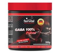 fairvital GABA en polvo, ácido gamma-aminobutírico 100% puro, VEGANO, 300 g de polvo