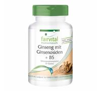 fairvital Ginseng rojo Panax + vitamina B5, 90 comprimidos, con ácido pantoténico y ginsenósidos, calidad certificada y alta dosis, 100% vegano, fabricado en Alemania