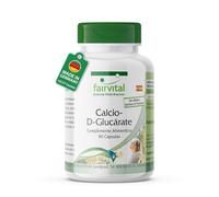 fairvital Glucarato de calcio, 90 cápsulas, 1500mg, de los cuales 195mg son calcio por dosis diaria, calidad certificada y alta dosis, 100% vegano, fabricado en Alemania