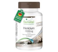 fairvital Hericium 1500mg, 90 cápsulas, fáciles de tragar, 1500mg de Hericium al día, ALTA DOSIS, Hericium erinaceus, VEGANO