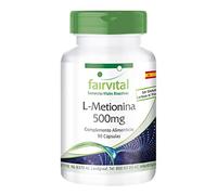 fairvital L-metionina 500mg, 90 cápsulas, ALTA DOSIS, VEGANO, aminoácido