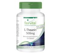 fairvital L-teanina 500mg, 120 comprimidos, calidad certificada y alta dosis, 100% vegano, fácil de tragar, fabricado en Alemania