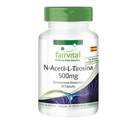 fairvital N-acetil-L-tirosina, 90 cápsulas de NALT para 3 meses, alta dosis, forma mejorada de L-tirosina