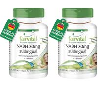 fairvital NADH 20mg sublingual, 60 comprimidos para chupar, ALTA DOSIS, coenzima 1, VEGANO (Paquete de 2)