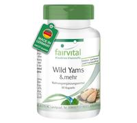 fairvital ñame silvestre, para la menopausia, 90 cápsulas, fáciles de tragar, con vitamina C y E, betacaroteno, zinc, selenio, calidad certificada y alta dosis, 100% veganas, fabricadas en Alemania