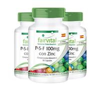 Fairvital | P-5-P 100mg + Zinc - Vitamina B6 Piridoxina en su forma activa - Piridoxal-5-Fosfato - VEGANO - 270 Cápsulas (90 x 3) - Calidad Alemana