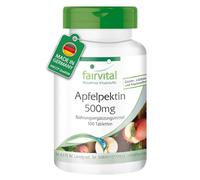 fairvital Pectina de manzana 500mg comprimidos, 100 comprimidos, con fibra soluble, calcio y vitamina C, VEGANO