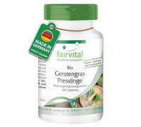 Fairvital | Pellets de Hierba de Cebada Ecológica - 180 comprimidos - Altamente biodisponible - calidad probada y altas dosis - 100% vegano - Made in Germany