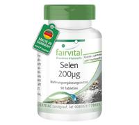 fairvital Selenio 200µg, ALTA DOSIS, VEGANO, de levadura de selenio, buena biodisponibilidad, 90 comprimidos