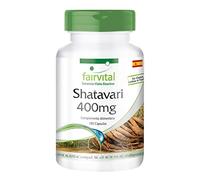fairvital Shatavari 400mg cápsulas, 180 cápsulas, ALTA DOSIS, 400mg por cápsula, VEGANO, Asparagus racemosus, espárrago indio