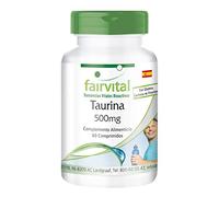fairvital Taurina 500mg, 60 comprimidos, alta dosis de 500mg por comprimido, VEGANO
