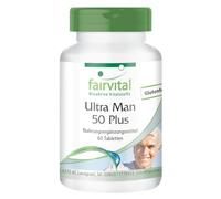 fairvital Ultra Man 50 Plus, 60 comprimidos, ALTA DOSIS, complejo multivitamínico, multimineral y de aminoácidos para hombres, más de 50 ingredientes