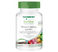 fairvital Vitamina C tamponada 1000mg, alta dosis, 400 cápsulas, VEGANA, suave para el estómago, ascorbato de calcio