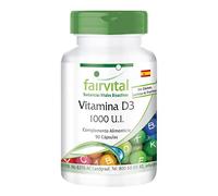 fairvital Vitamina D3 1000 UI, 90 cápsulas, fáciles de tragar, 25 mcg de colecalciferol por cápsula
