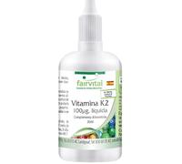 fairvital Vitamina K2 MK-7 Gotas 100µg, 30 ml, contenido de all-trans mín. 99,5%, natural y fermentada a partir de natto