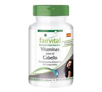 Fairvital | Vitaminas para el cabello - Levadura de cerveza + Zinc + Biotina + Proteína de soja y más - Hair Vitamins - Dosis elevada - 60 Comprimidos - Calidad Alemana