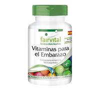 fairvital Vitaminas para embarazadas, con 800µg de ácido fólico por comprimido, para el embarazo y el deseo de tener hijos, para 6 meses, 180 comprimidos, fáciles de tragar