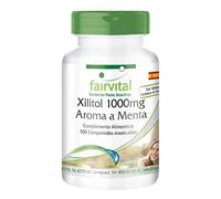fairvital Xilitol 1000mg, comprimidos con aroma a menta, 100 comprimidos masticables, ALTA DOSIS, VEGANO