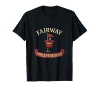 Fairway Philanthropist Juego de Palabras de Golf Borgoña Oro Camiseta