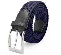 Fairwin Cinturón Hombre Elástico Trenzado Rafia Tela Nailon Ajustable Cinturones Trenzados 3.3cm Hebilla Sin Agujeros Flexible Casual Verano Deportivo Talla Grande