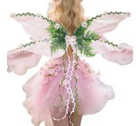 Fairy Costume Wings, Butterfly Dress Up Accessory, 32.28x13.39in 3D Floral Leaves, Lightweight Elastic Straps for Whimsical, Cosplay Design, Women Kids, Festival, Halloween