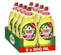 Fairy Detergente líquido para platos de limón ultra concentrado, 900 ml, con fórmula eficaz para una vajilla perfectamente limpia, impresionante poder desengrasante