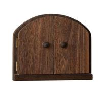 Fairy Door Outlet Cover, Wooden Wall Plate Fairy Outlet Trap, Whimsical Light Control Guard for Children's Room, 8.86x7.28 Inches, Wood Color, Black Walnut